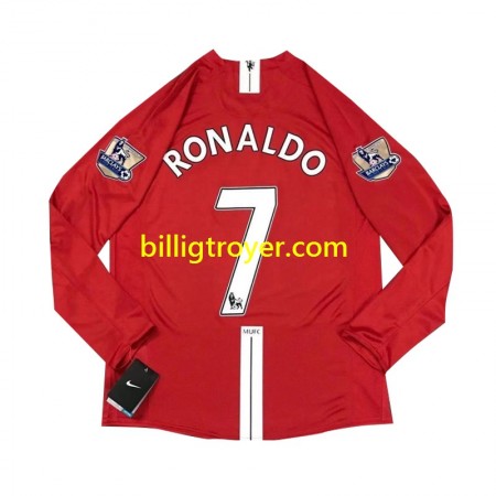 Billige Fotballdrakter Manchester United Cristiano Ronaldo 7 2007 Retro Hjemmedraktsett Langermet
